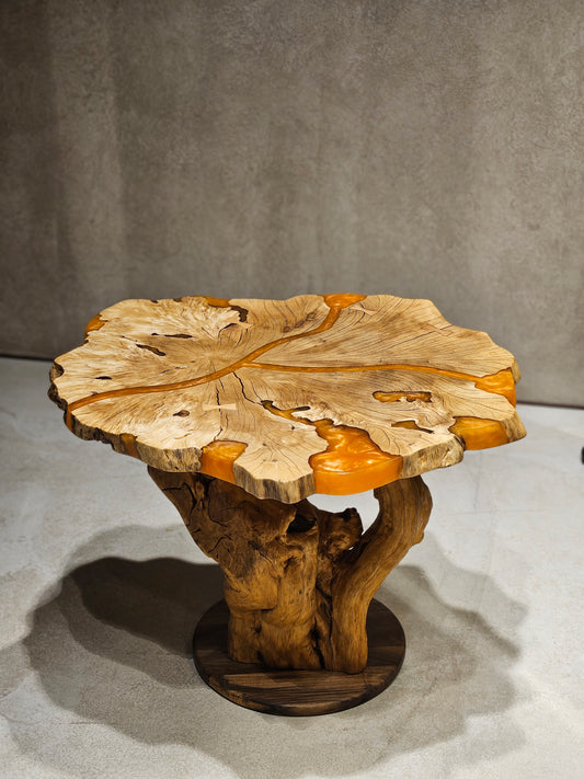 Live Edge Coffee Table, Epoxy Resin Round Table, River Epoxy Center Table, Custom Order Table